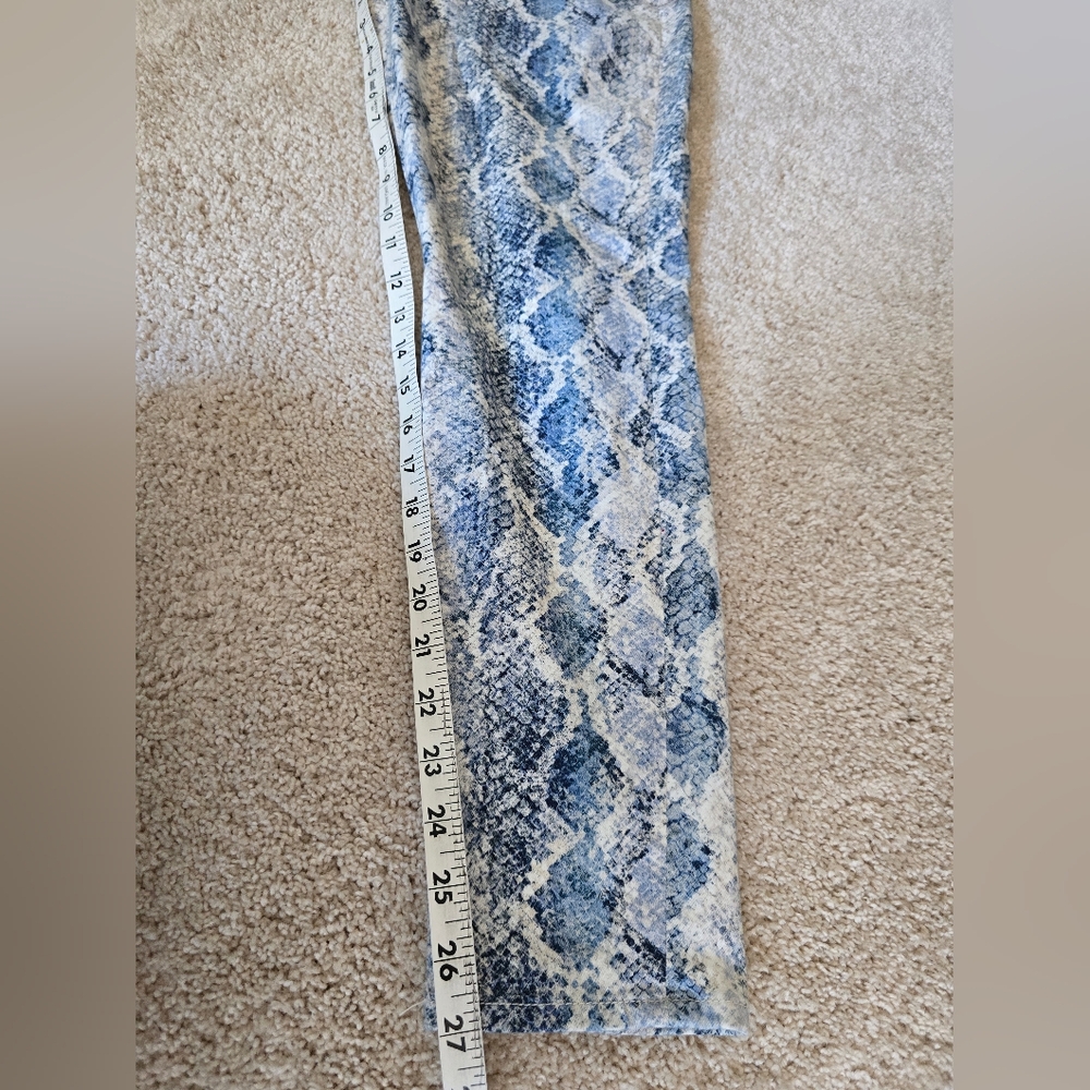 7 For All Mankind New Womens Size 30 Blue Snake Skin The Skinny Ankle - Picture 4 of 11